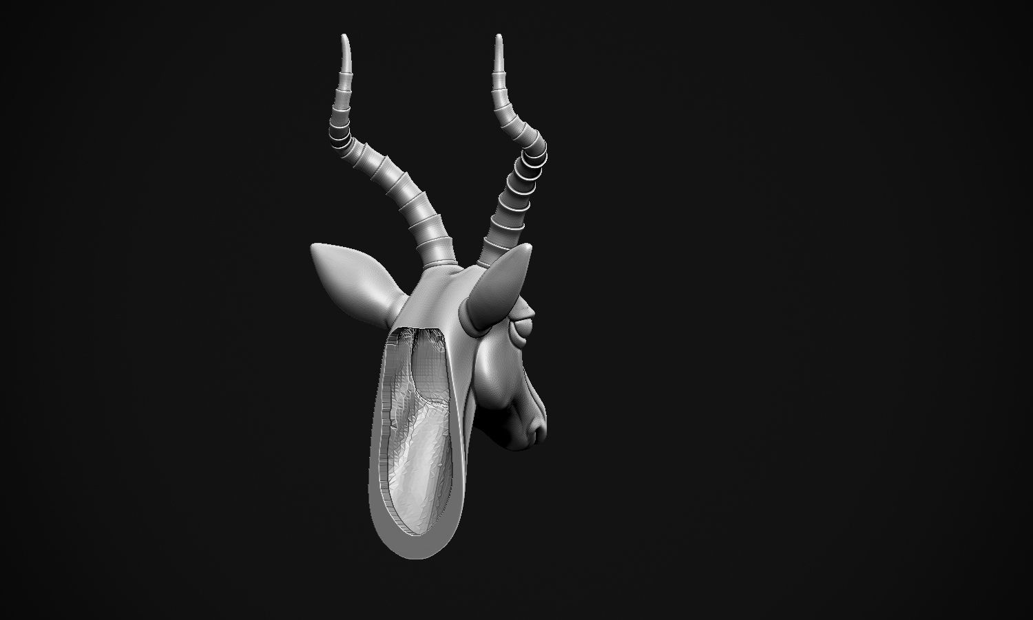 Gazelle Head 3D print model_11