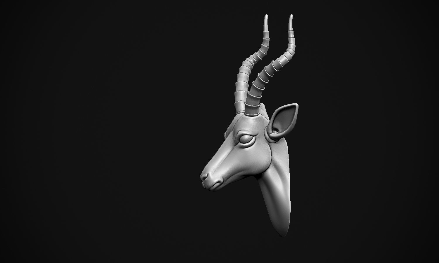 Gazelle Head 3D print model_17