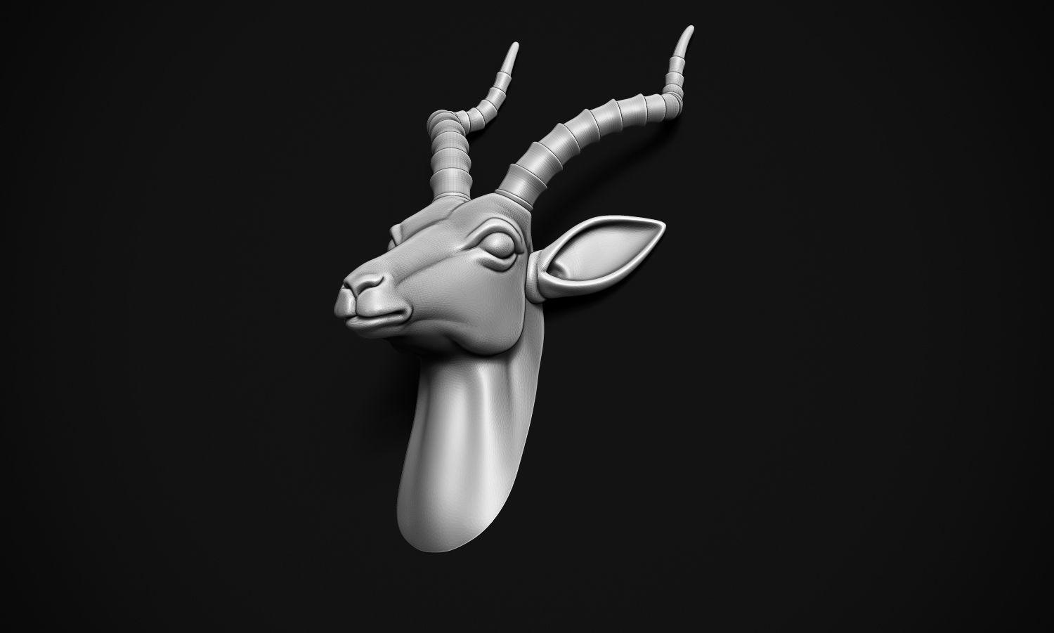 Gazelle Head 3D print model_3