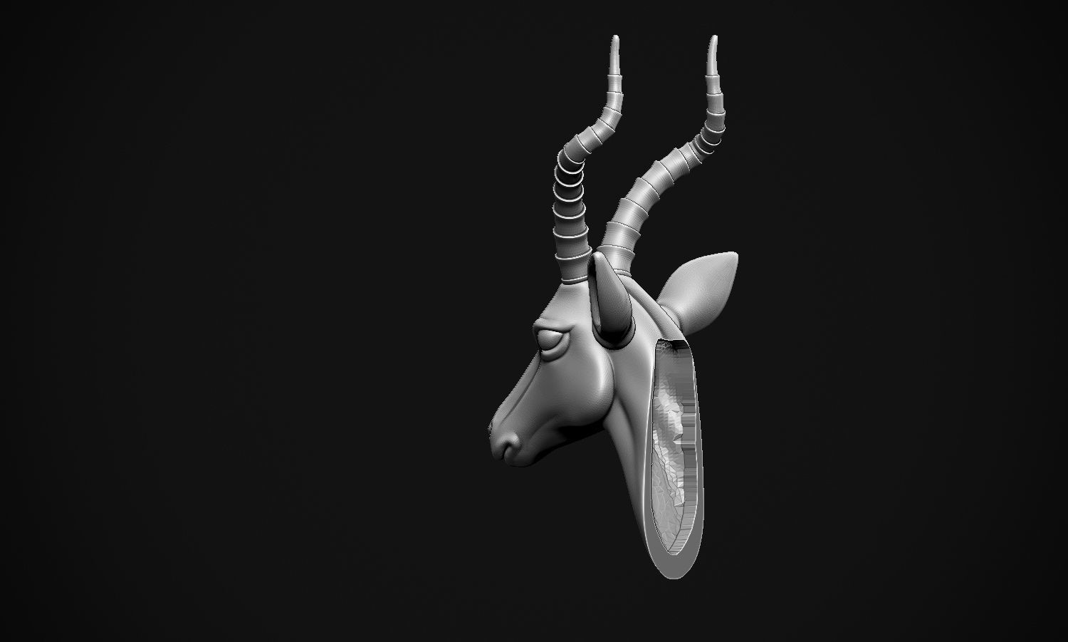 Gazelle Head 3D print model_15