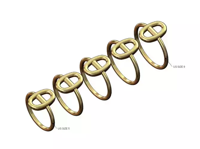 Anchor chain link ring