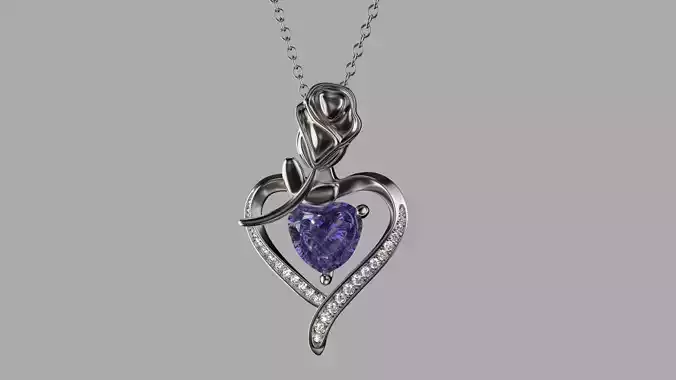 necklace with diamond 3D model