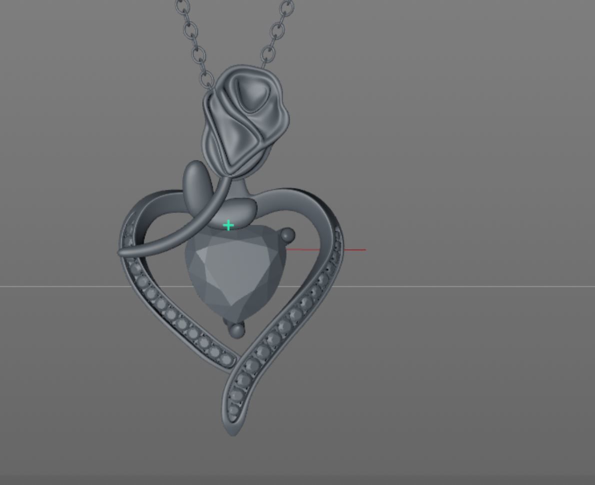 necklace with diamond 3D model_7