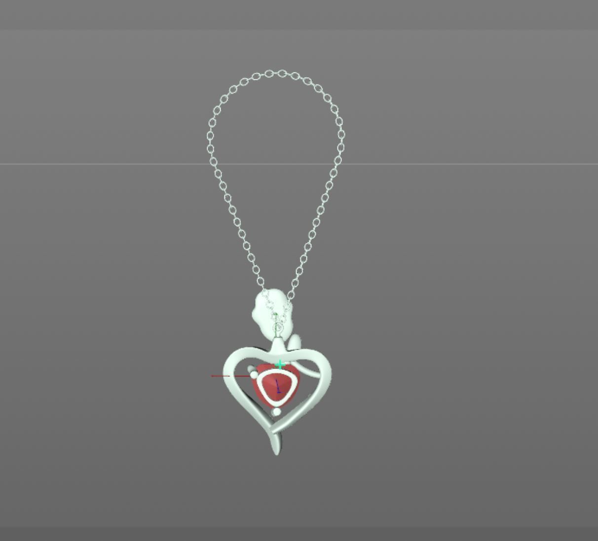 necklace with diamond 3D model_6