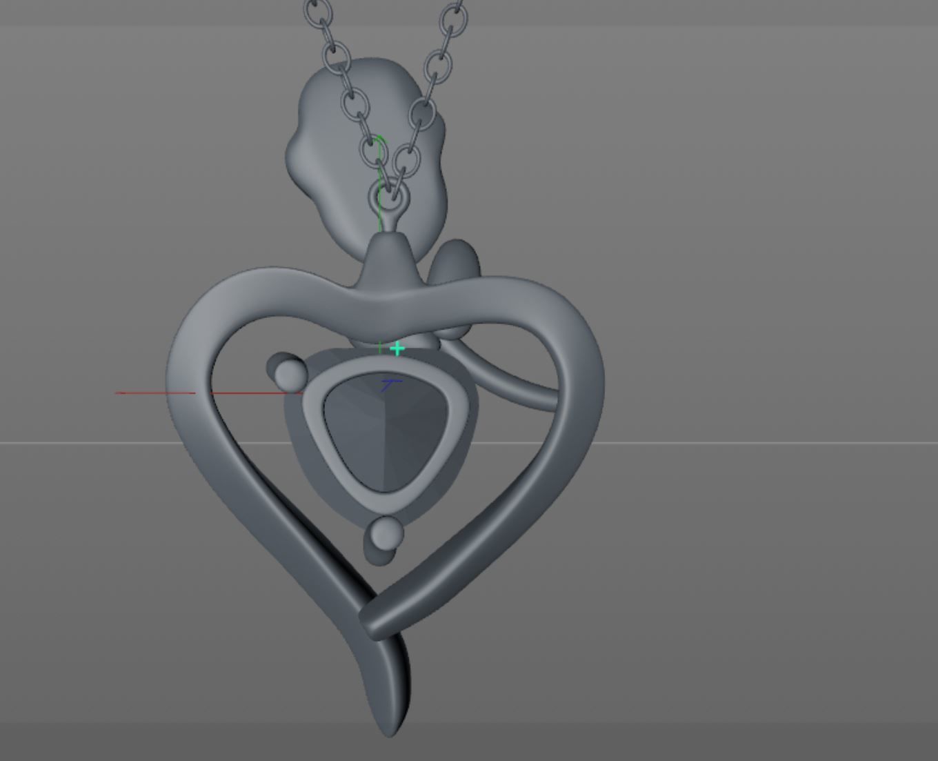 necklace with diamond 3D model_12