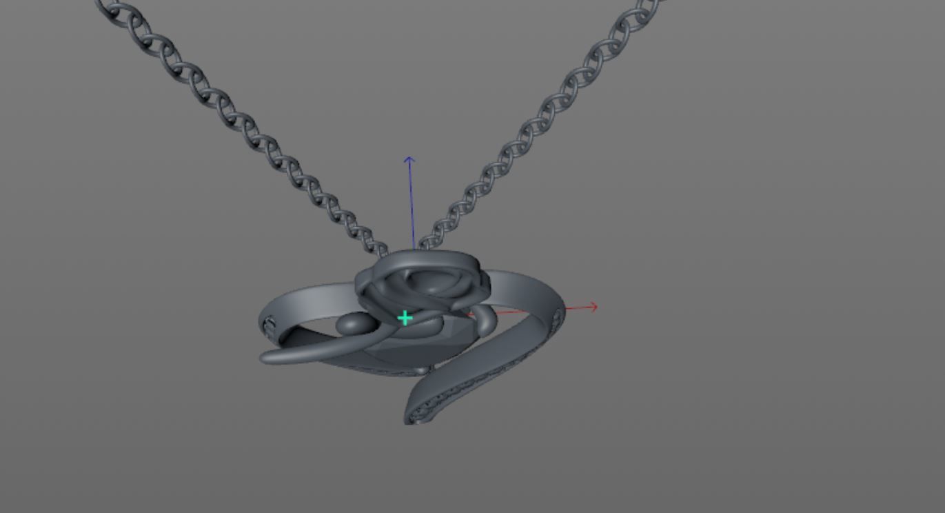 necklace with diamond 3D model_11