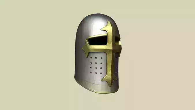 Crusader Helmet - Medieval Character Design Low-poly 3D model