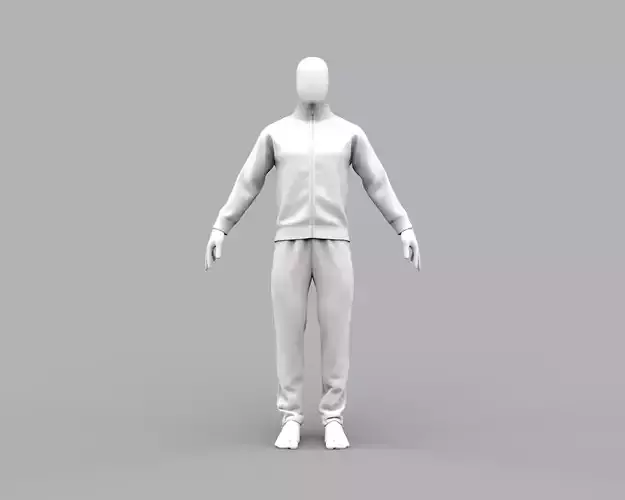 Men tracksuit sports jacket sweat pants Marvelous Designer 3D model