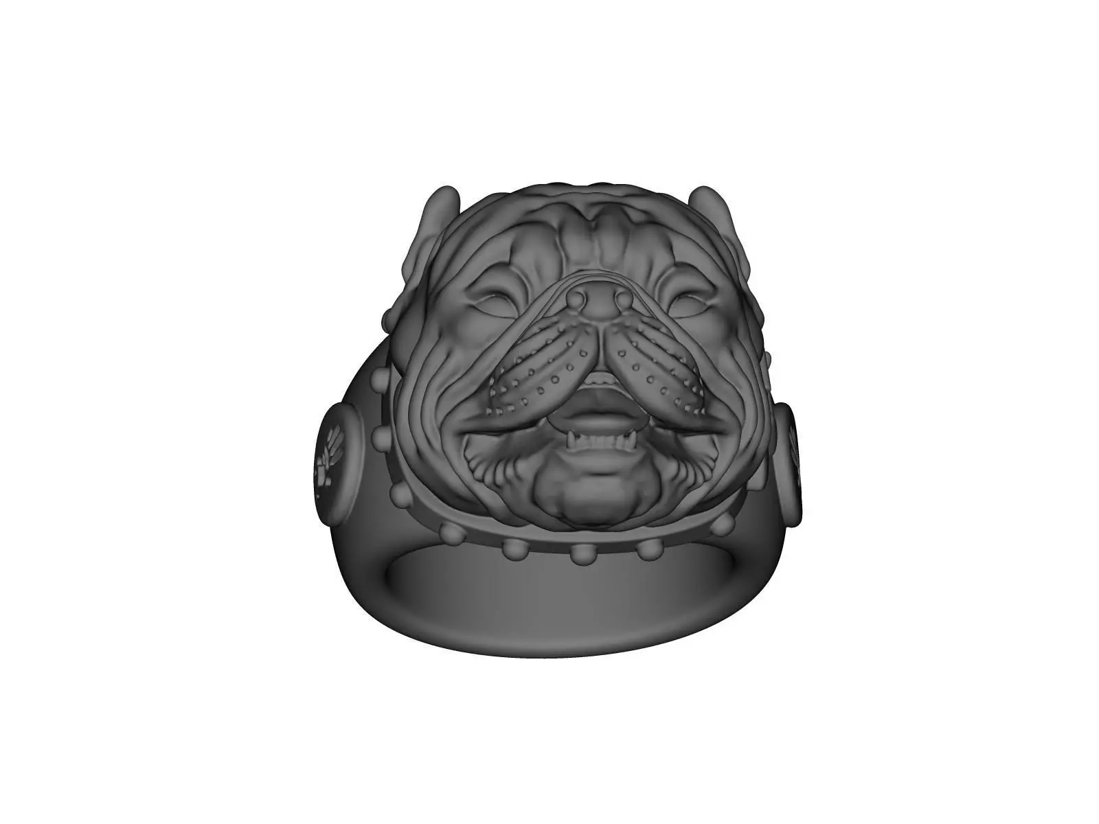 Bully dog ring model 3D printer jewelry dog 3D print model