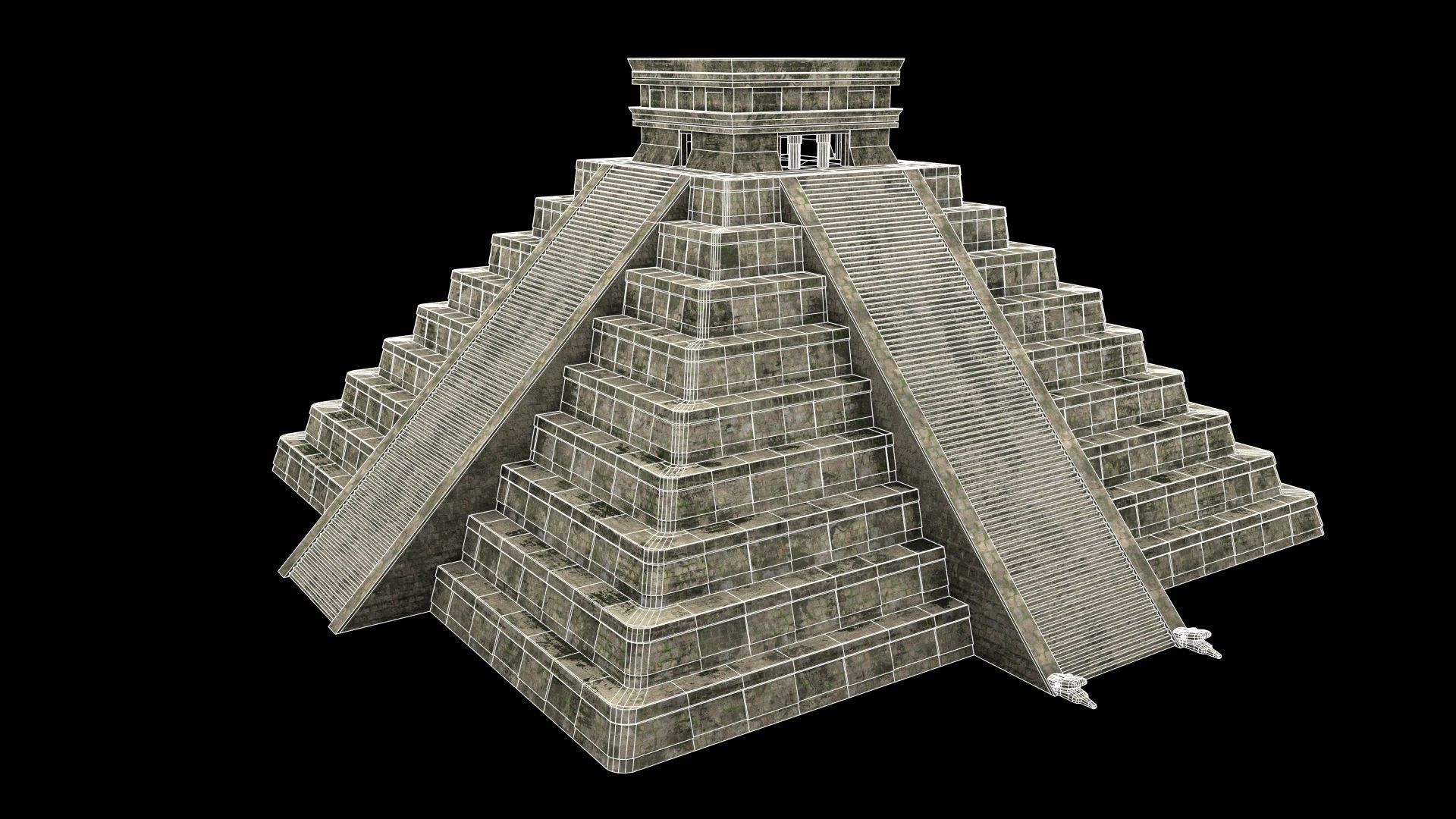 Chichen Itza PBR Low Poly Low-poly 3D model_9