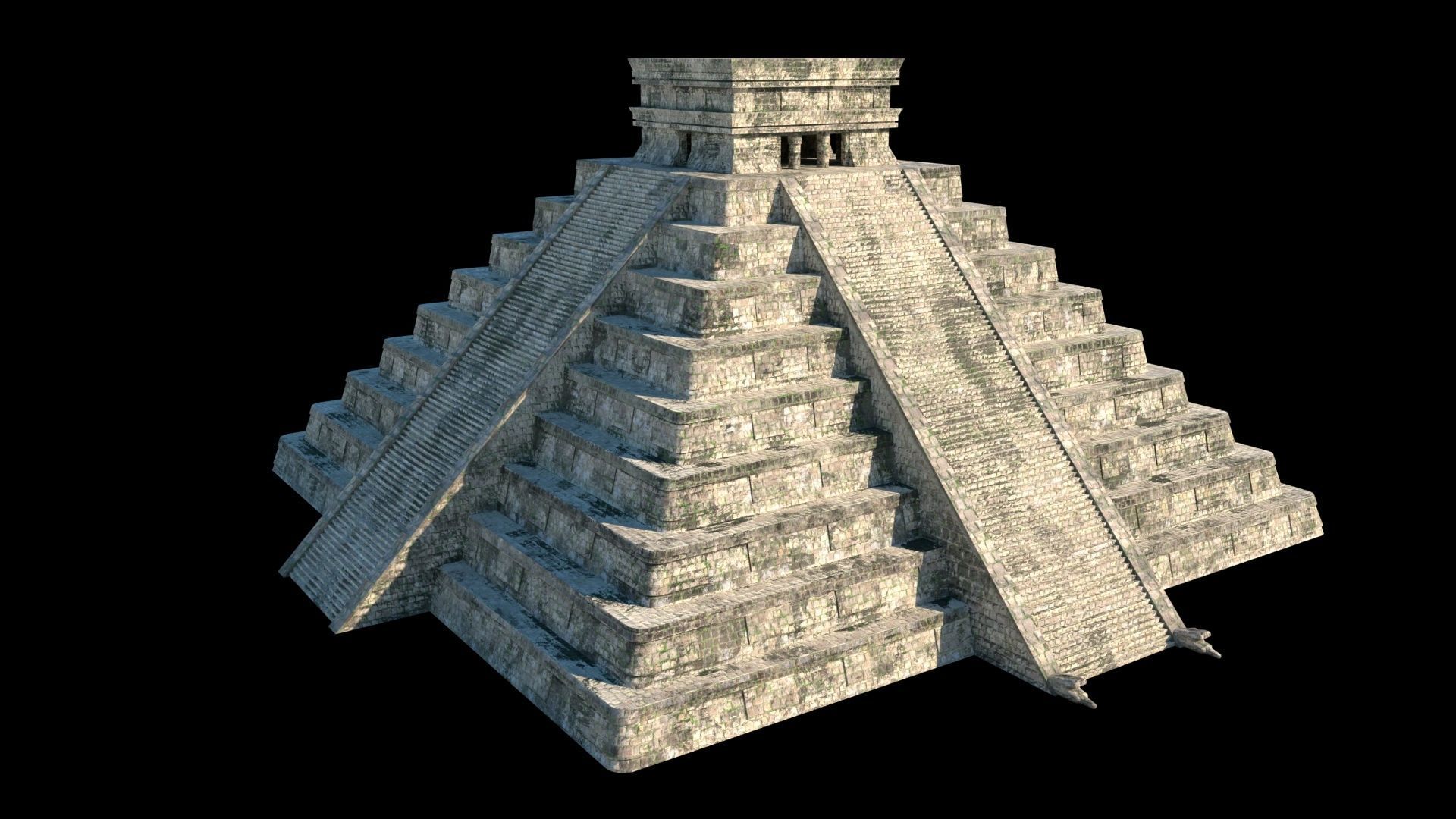 Chichen Itza PBR Low Poly Low-poly 3D model_1