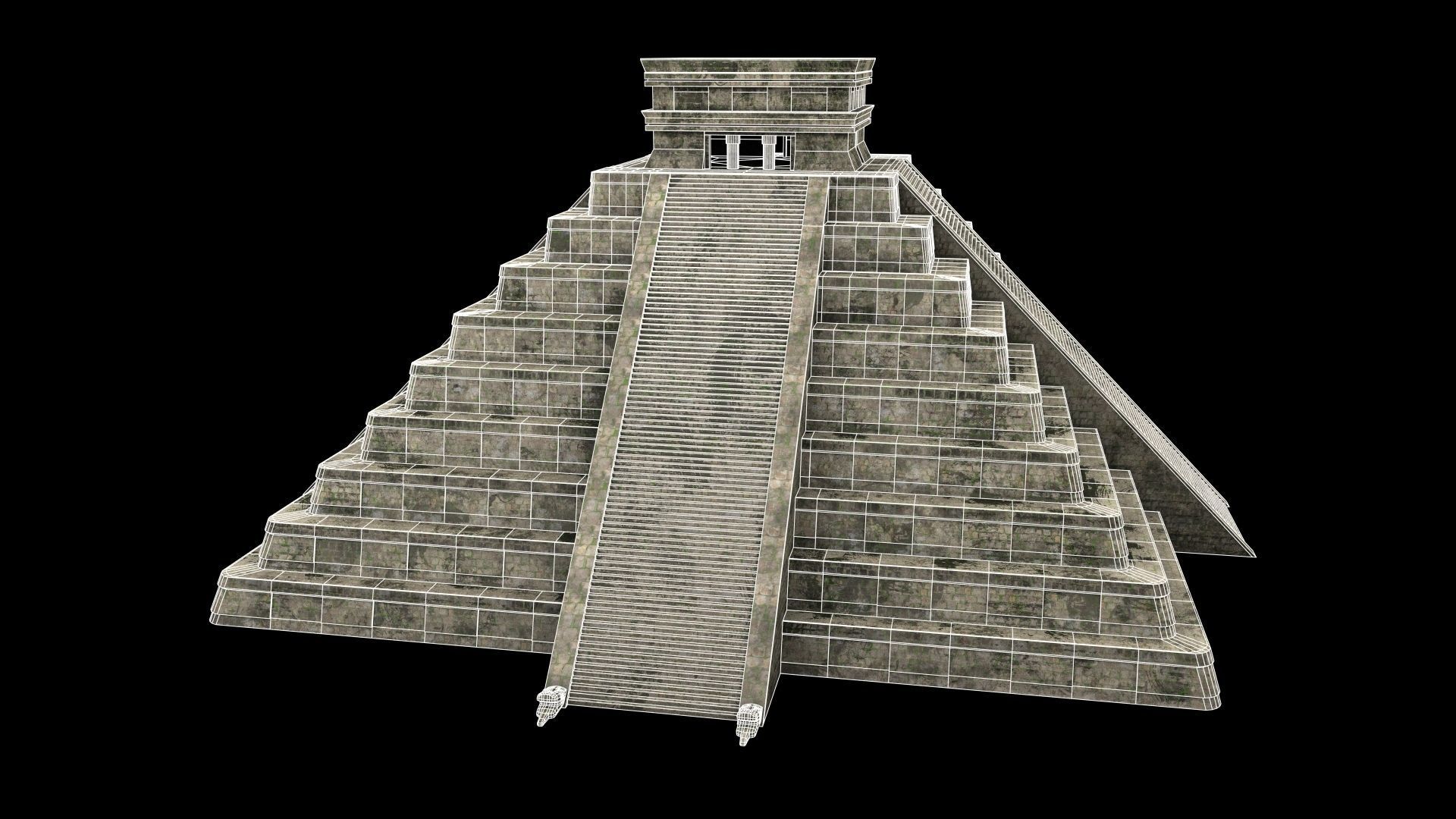 Chichen Itza PBR Low Poly Low-poly 3D model_10