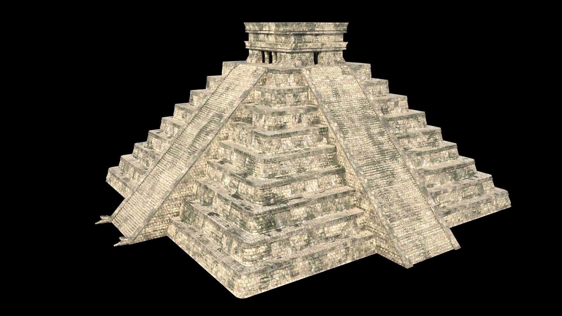 Chichen Itza PBR Low Poly Low-poly 3D model_3