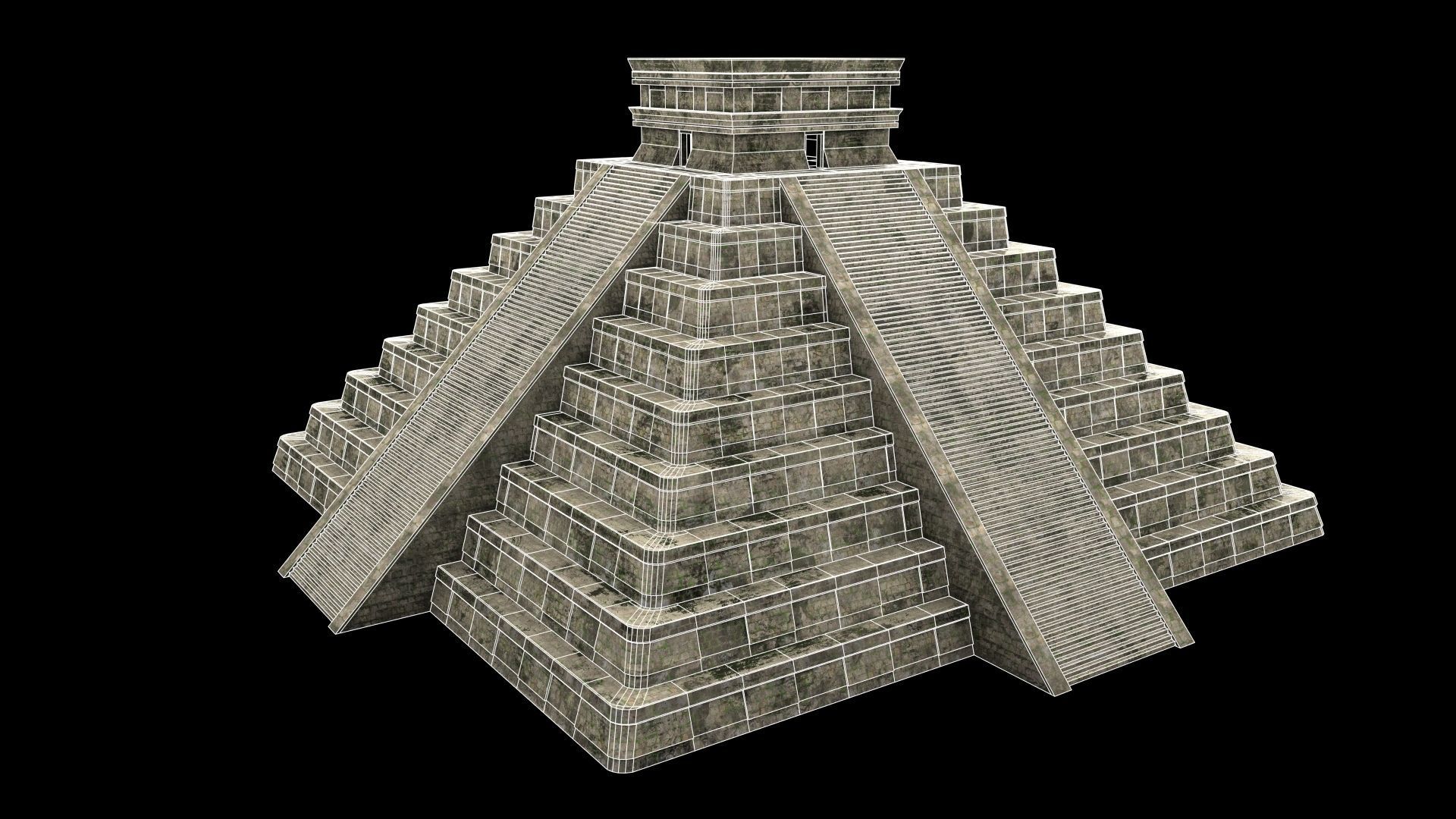 Chichen Itza PBR Low Poly Low-poly 3D model_13