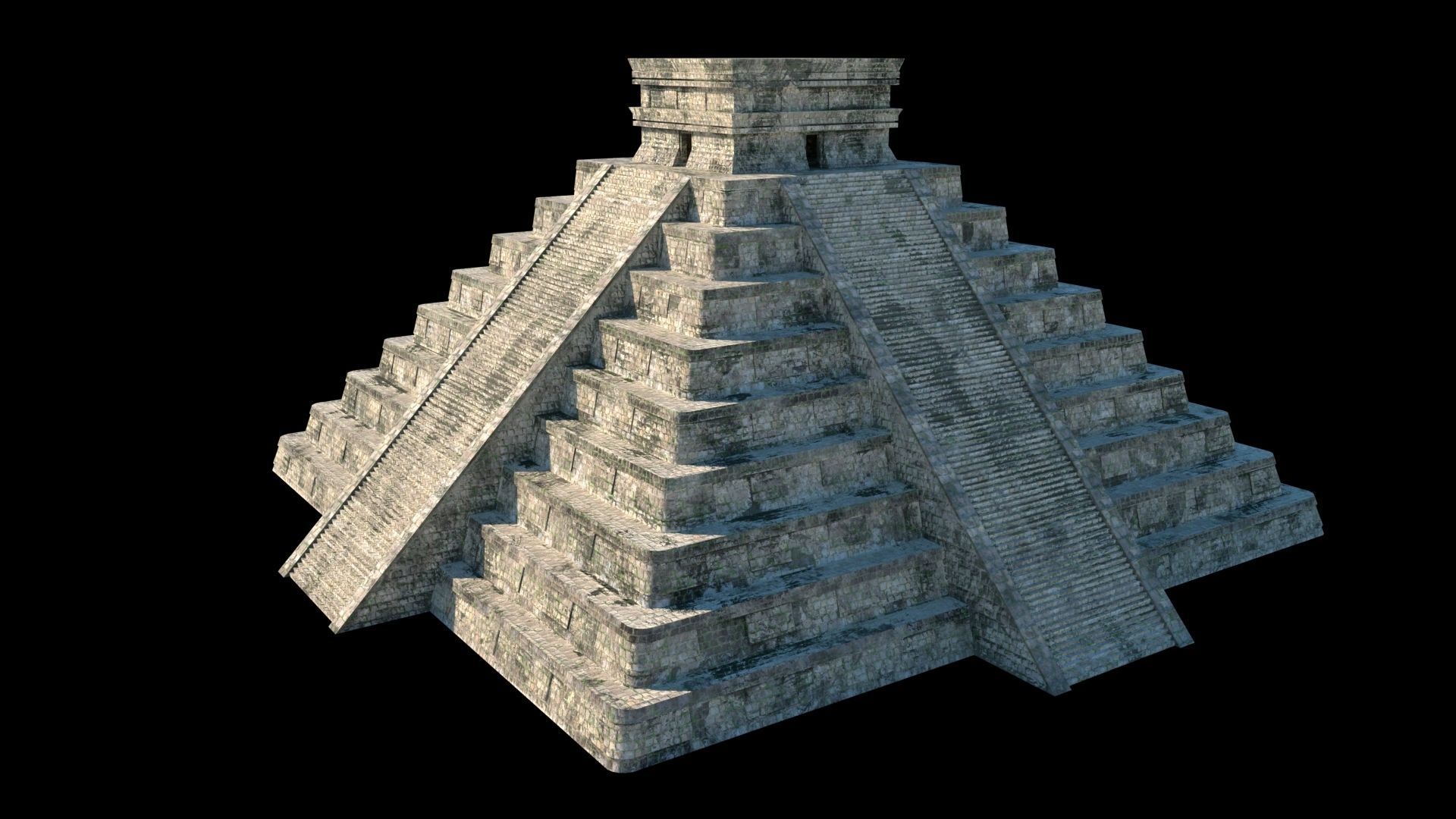 Chichen Itza PBR Low Poly Low-poly 3D model_5