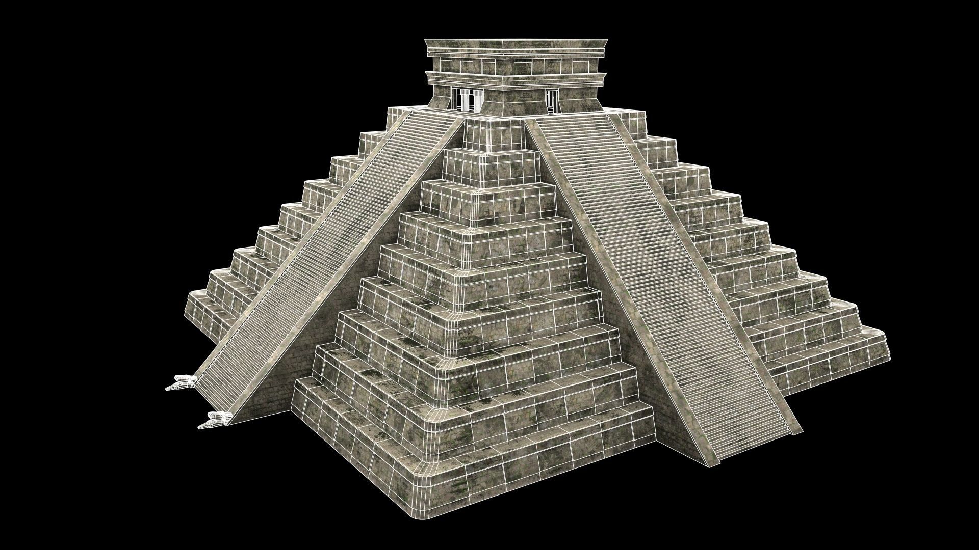 Chichen Itza PBR Low Poly Low-poly 3D model_11