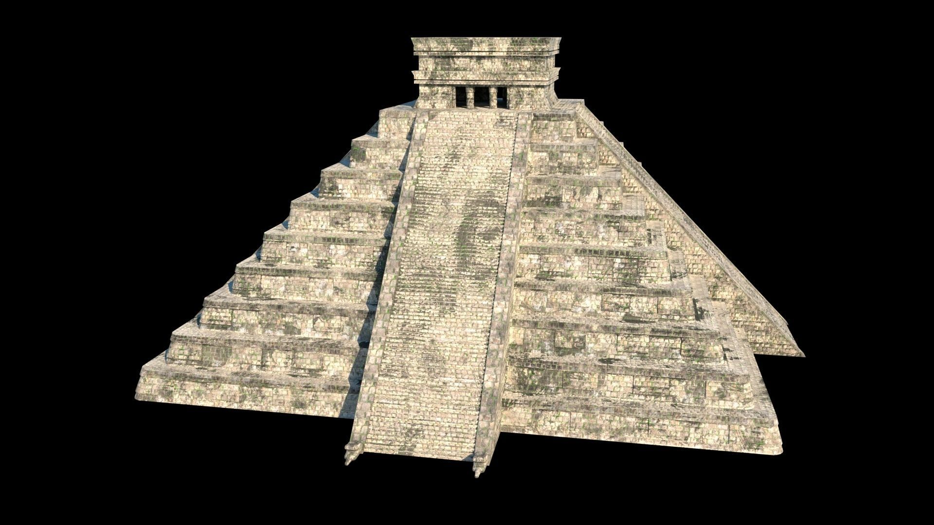 Chichen Itza PBR Low Poly Low-poly 3D model_2
