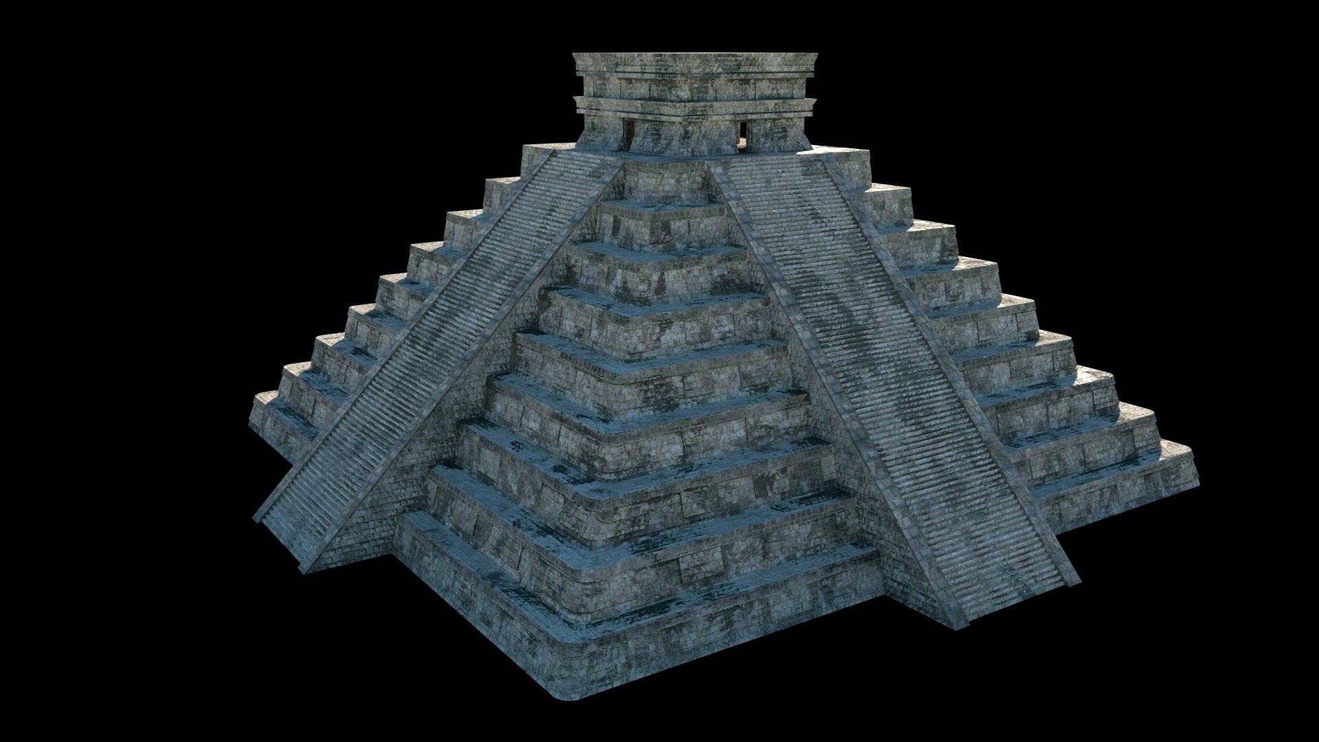 Chichen Itza PBR Low Poly Low-poly 3D model_7