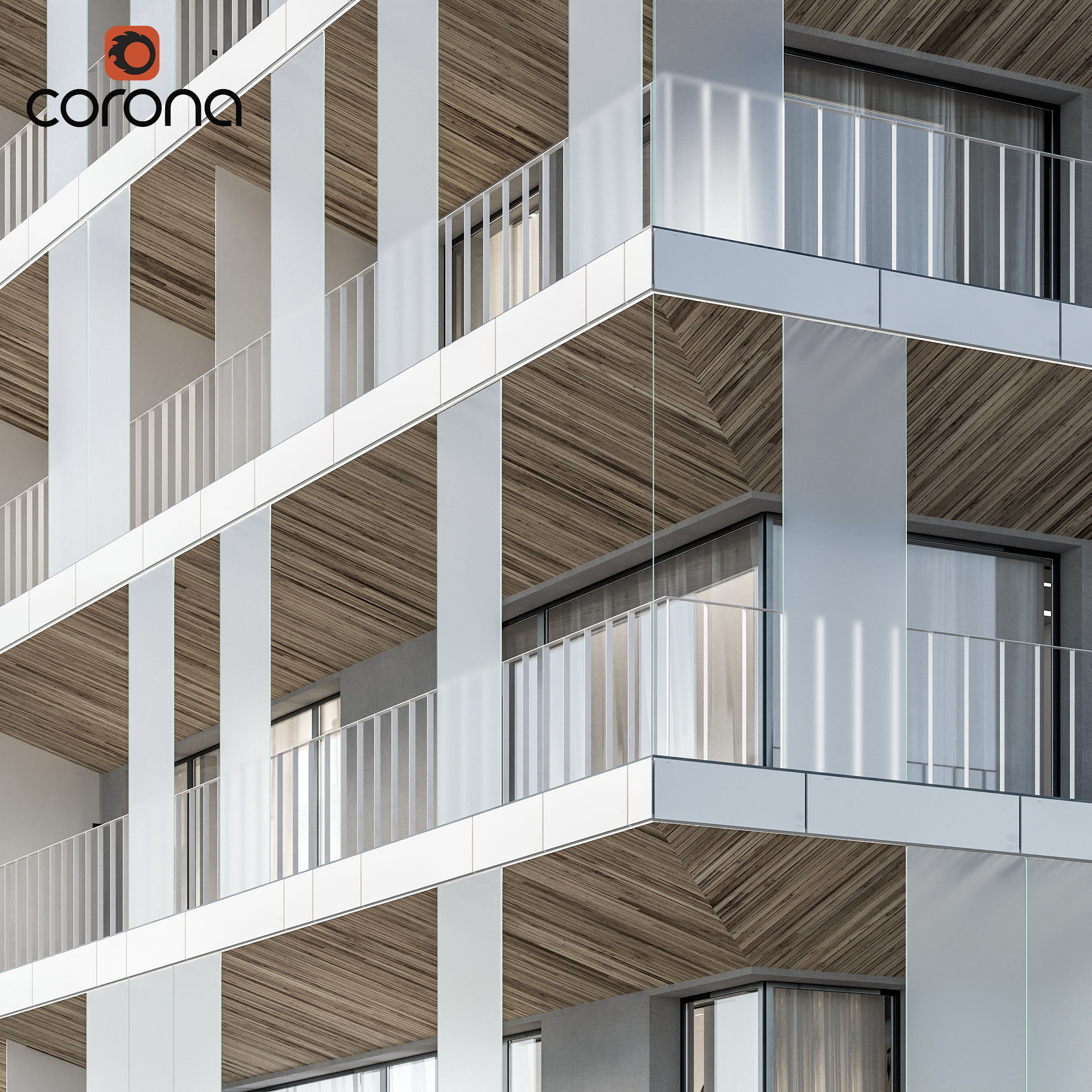 Modern residential building 03 3D model_4