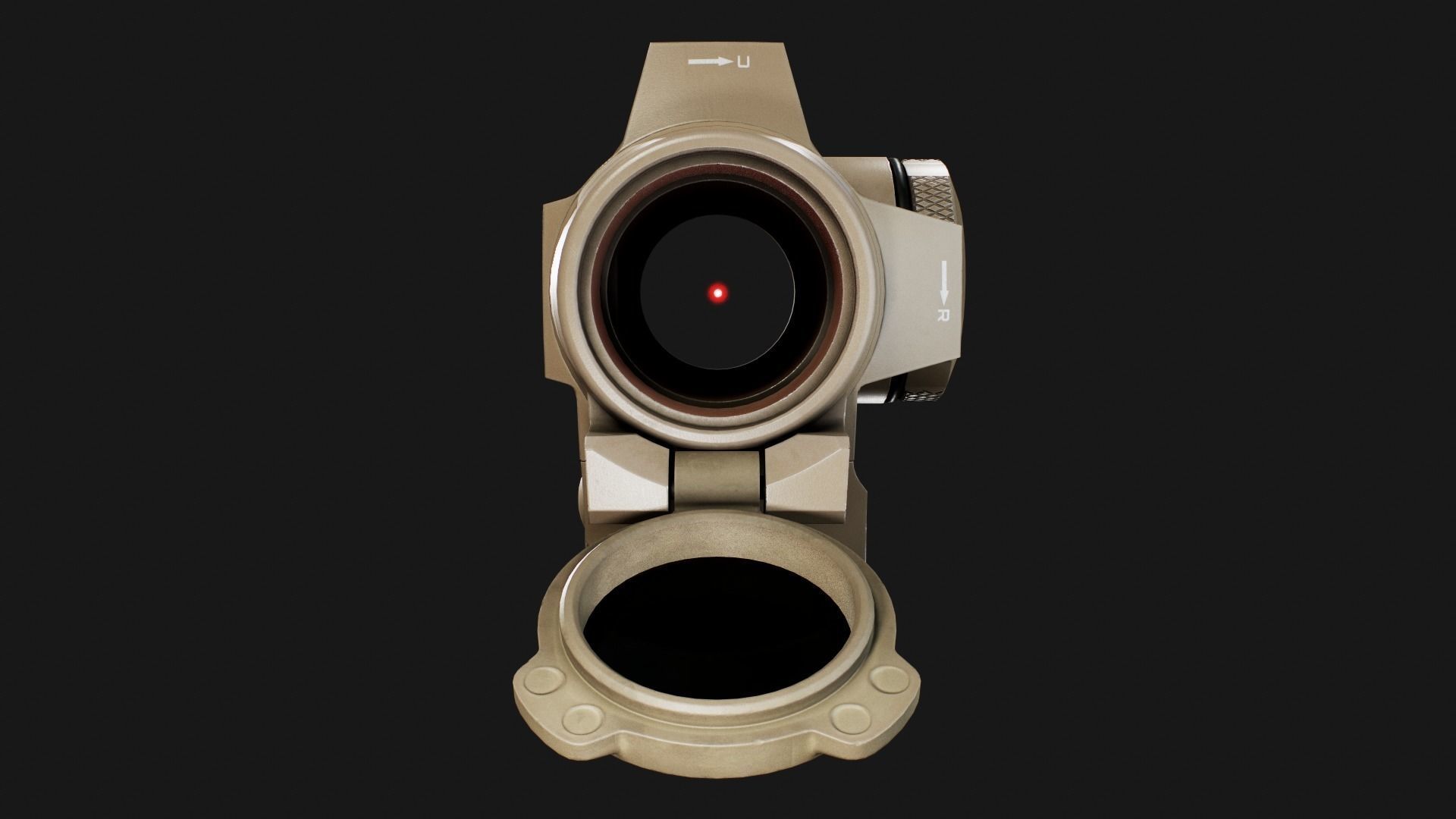 Sig Sauer Romeo4T Tactical Solar Powered Red Dot Sight Low-poly 3D model_27