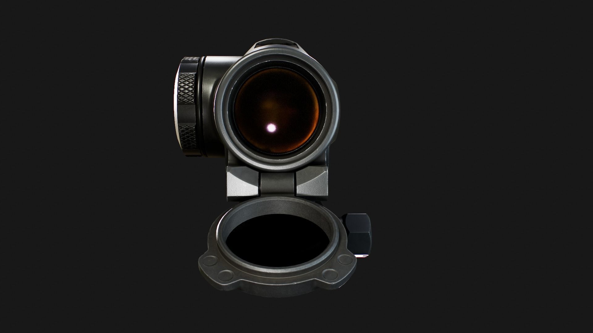 Sig Sauer Romeo4T Tactical Solar Powered Red Dot Sight Low-poly 3D model_9