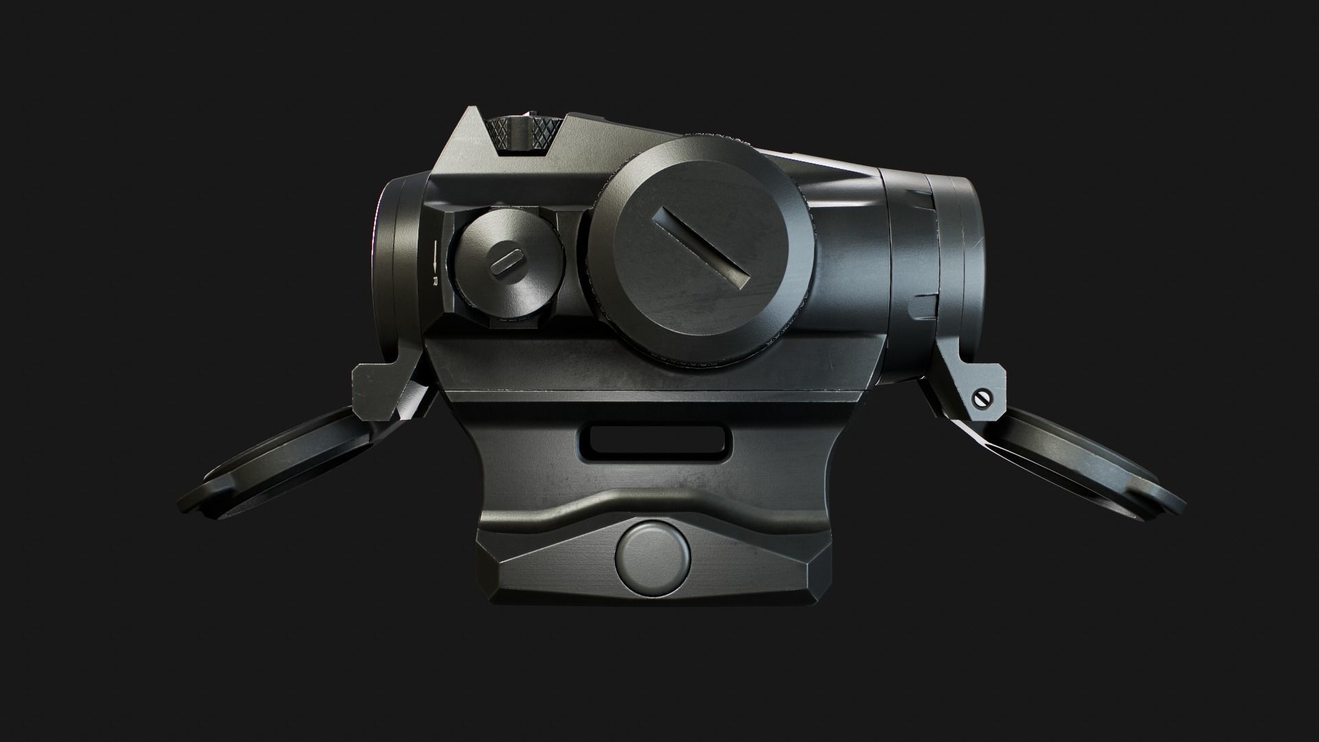 Sig Sauer Romeo4T Tactical Solar Powered Red Dot Sight Low-poly 3D model_7