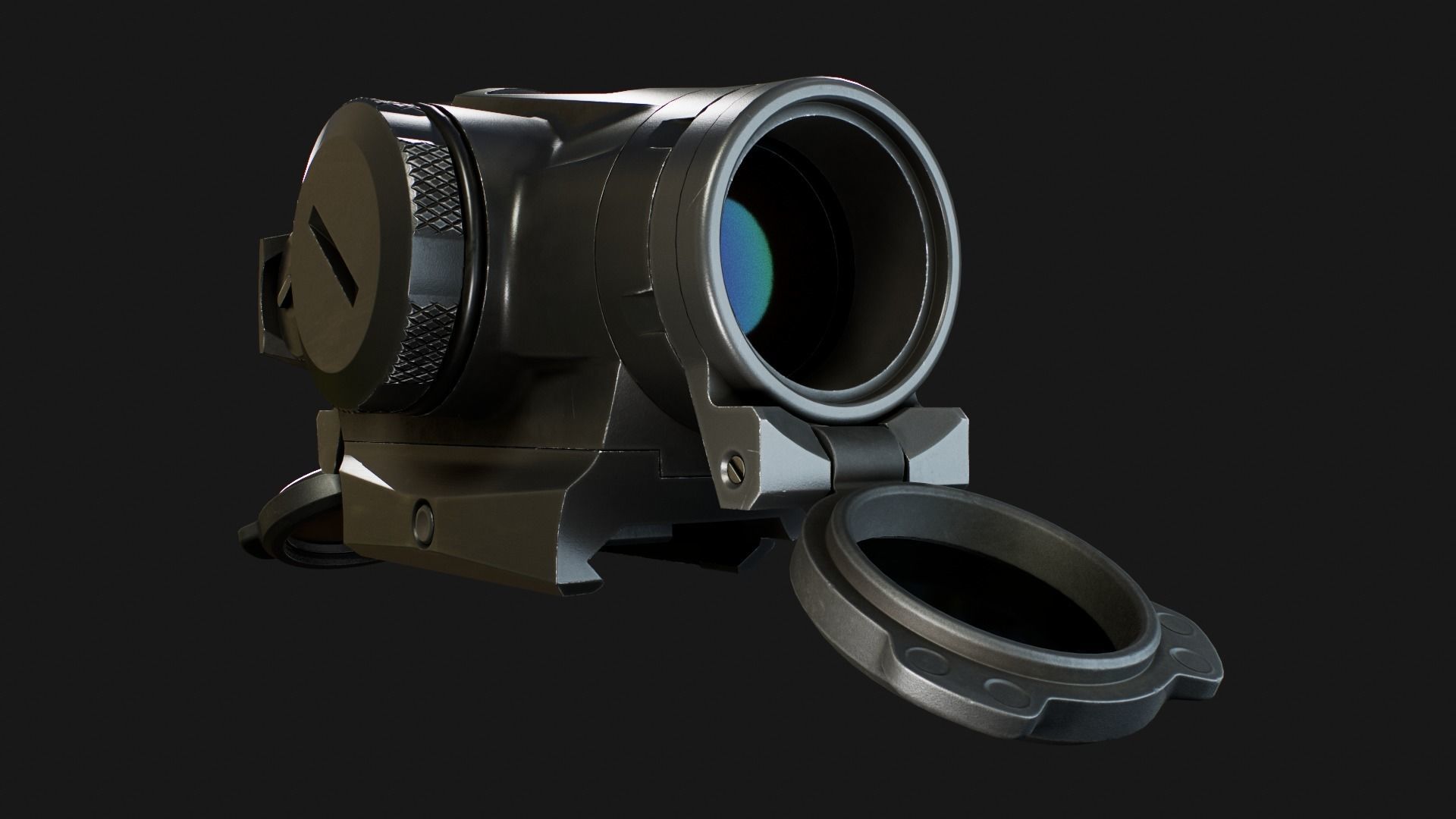 Sig Sauer Romeo4T Tactical Solar Powered Red Dot Sight Low-poly 3D model_21