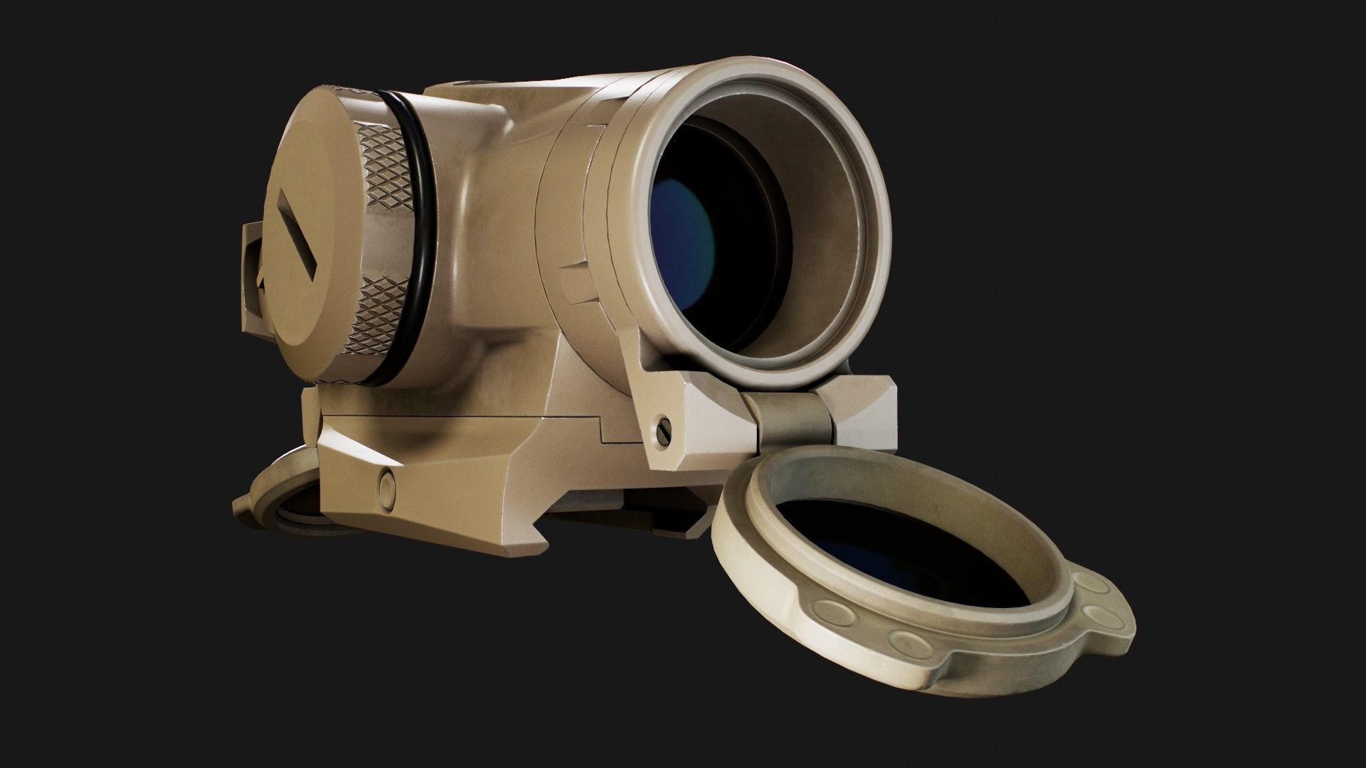 Sig Sauer Romeo4T Tactical Solar Powered Red Dot Sight Low-poly 3D model_30