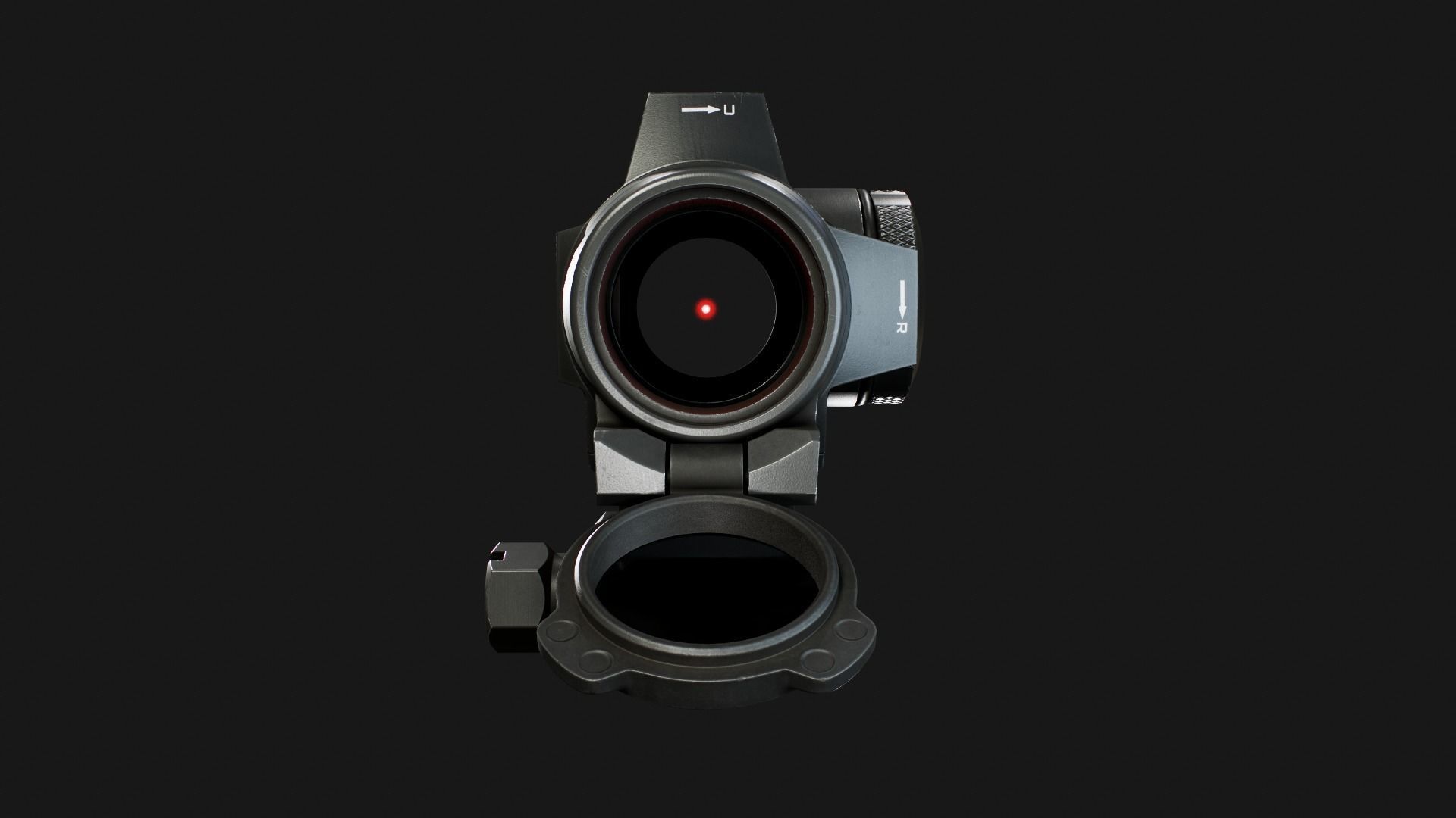 Sig Sauer Romeo4T Tactical Solar Powered Red Dot Sight Low-poly 3D model_5