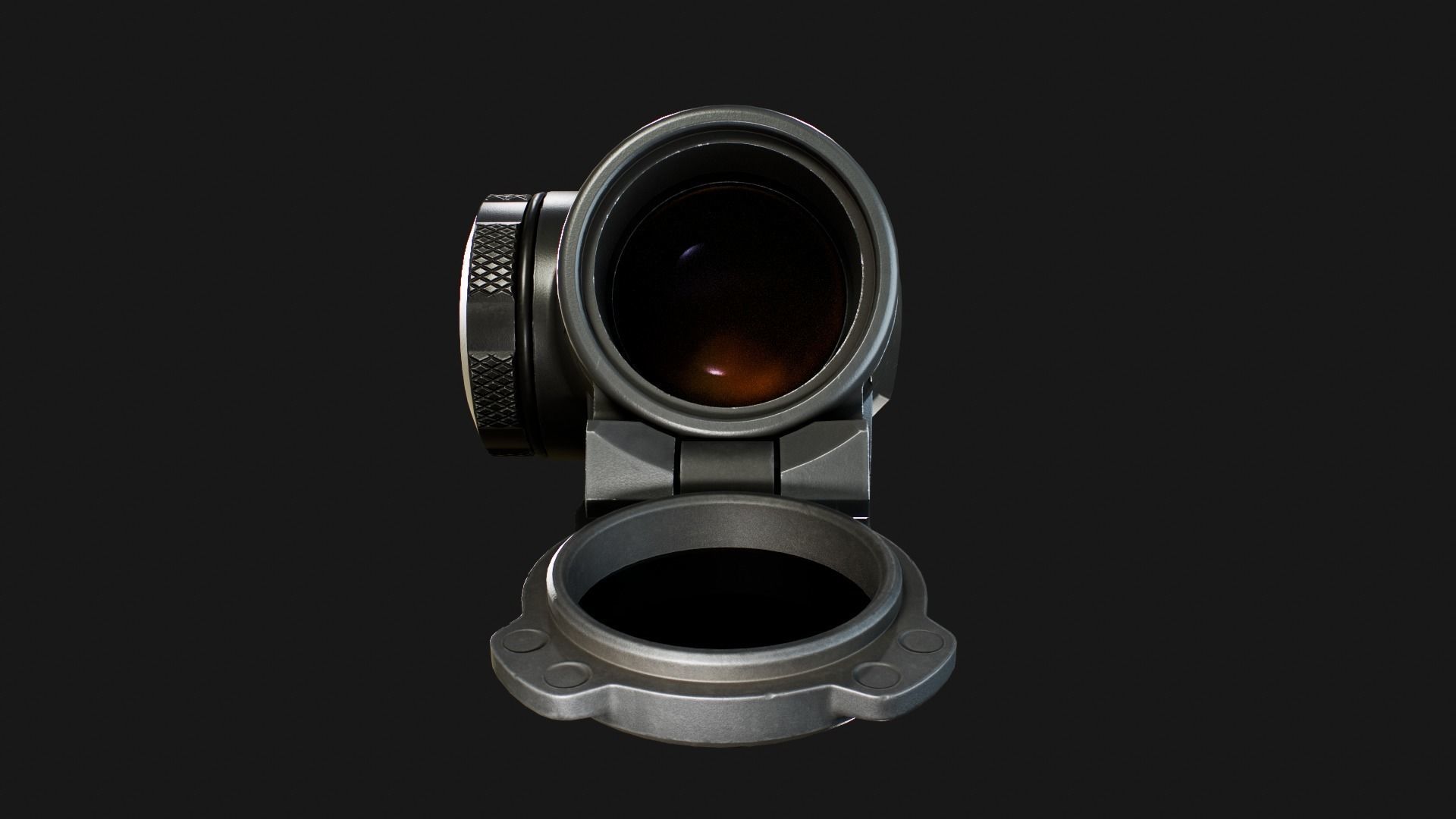 Sig Sauer Romeo4T Tactical Solar Powered Red Dot Sight Low-poly 3D model_22