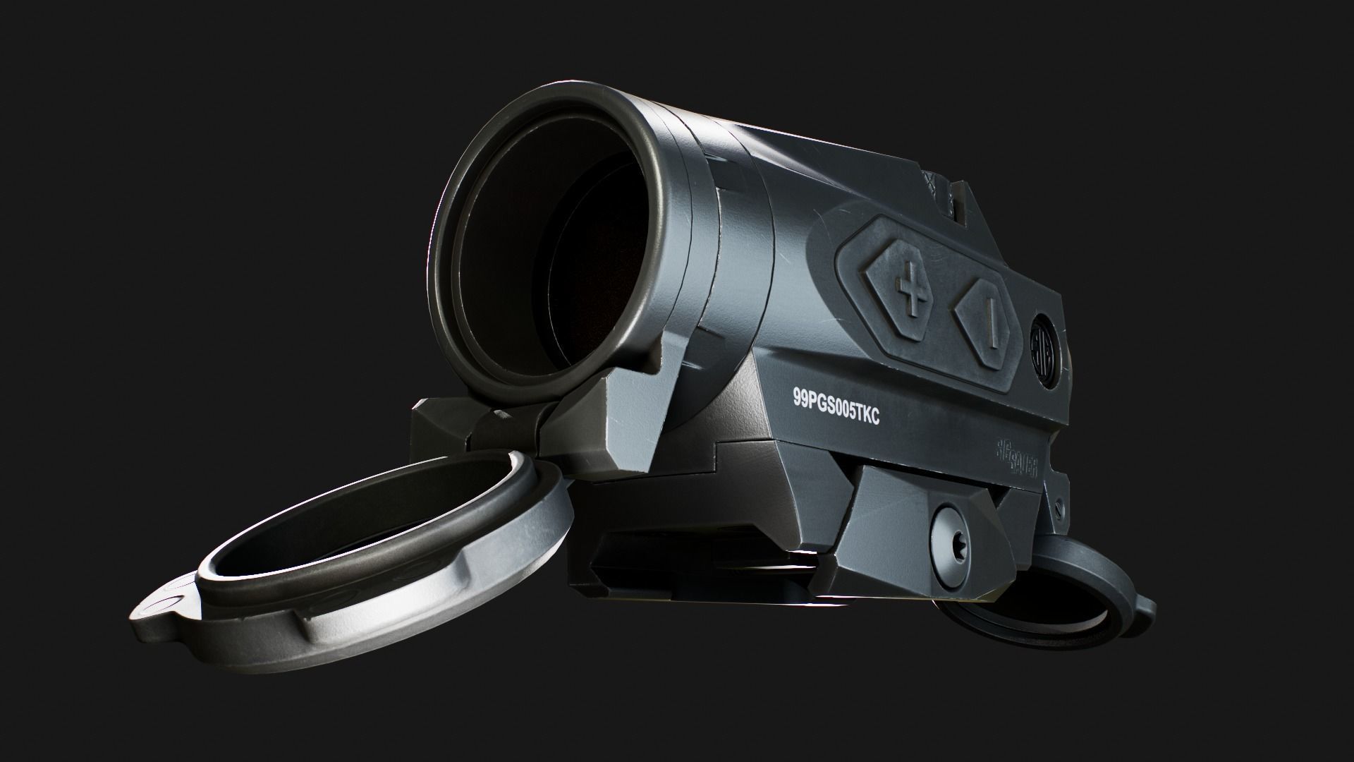 Sig Sauer Romeo4T Tactical Solar Powered Red Dot Sight Low-poly 3D model_23