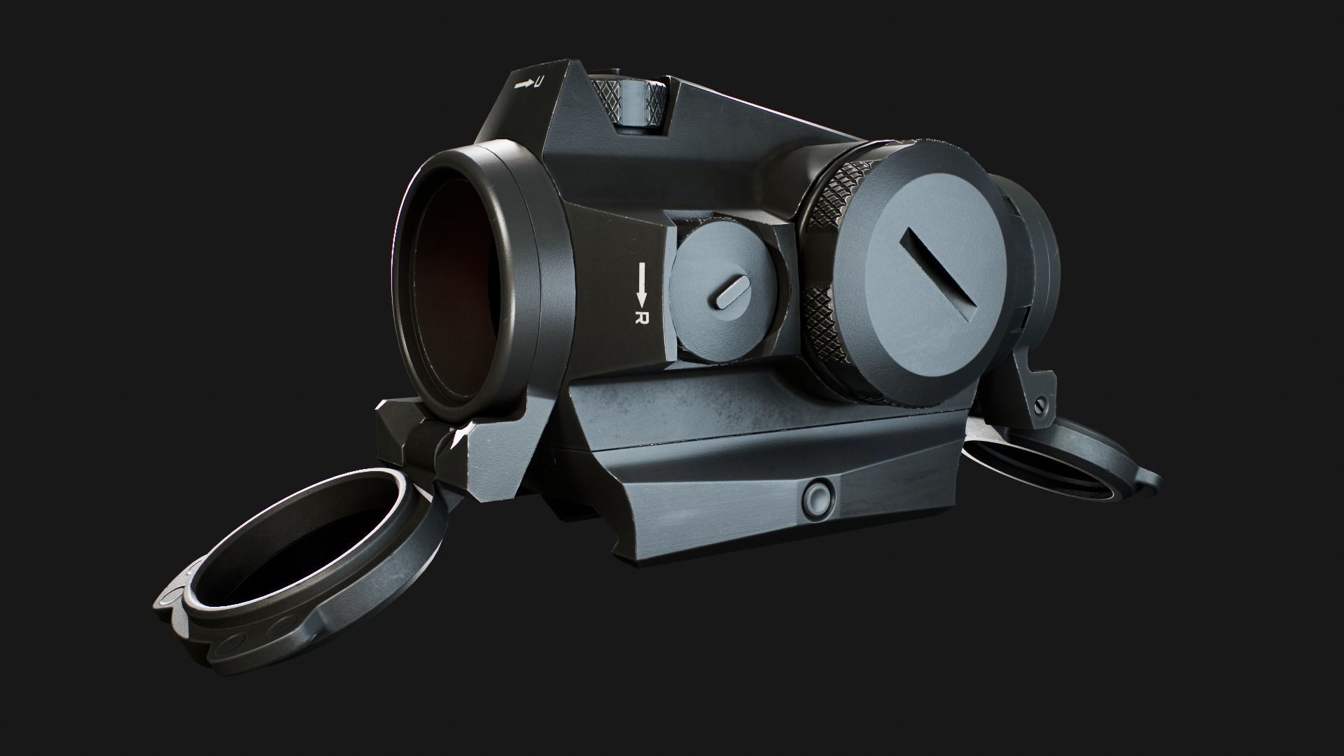 Sig Sauer Romeo4T Tactical Solar Powered Red Dot Sight Low-poly 3D model_19