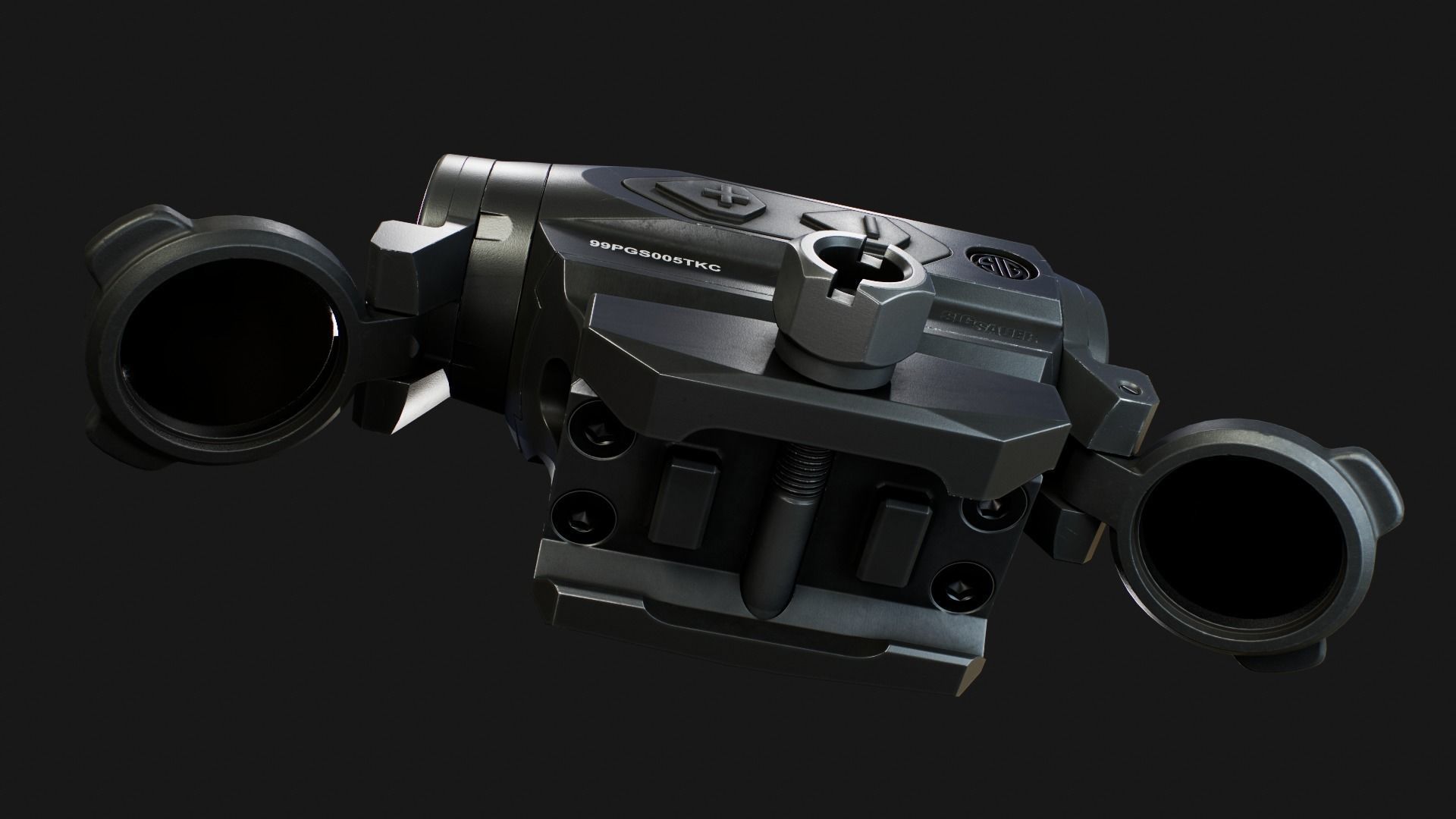 Sig Sauer Romeo4T Tactical Solar Powered Red Dot Sight Low-poly 3D model_12