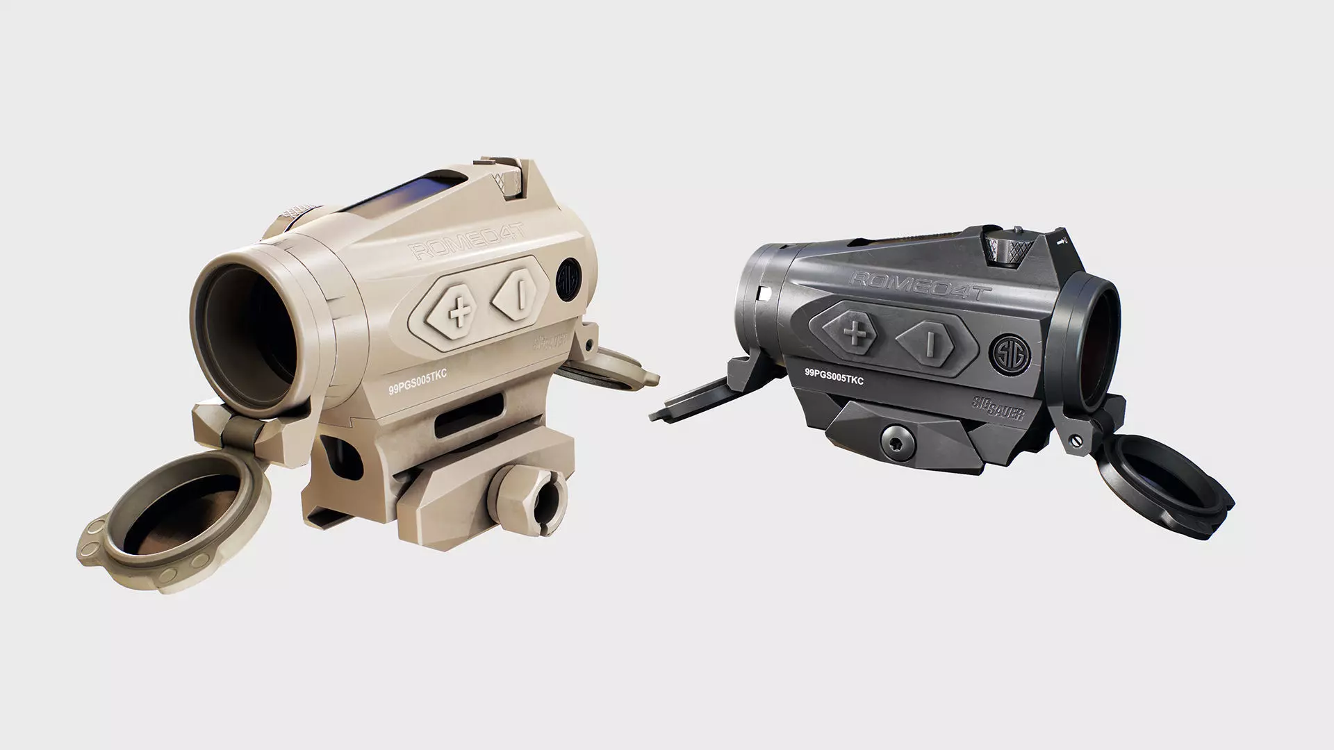 Sig Sauer Romeo4T Tactical Solar Powered Red Dot Sight Low-poly 3D model_0