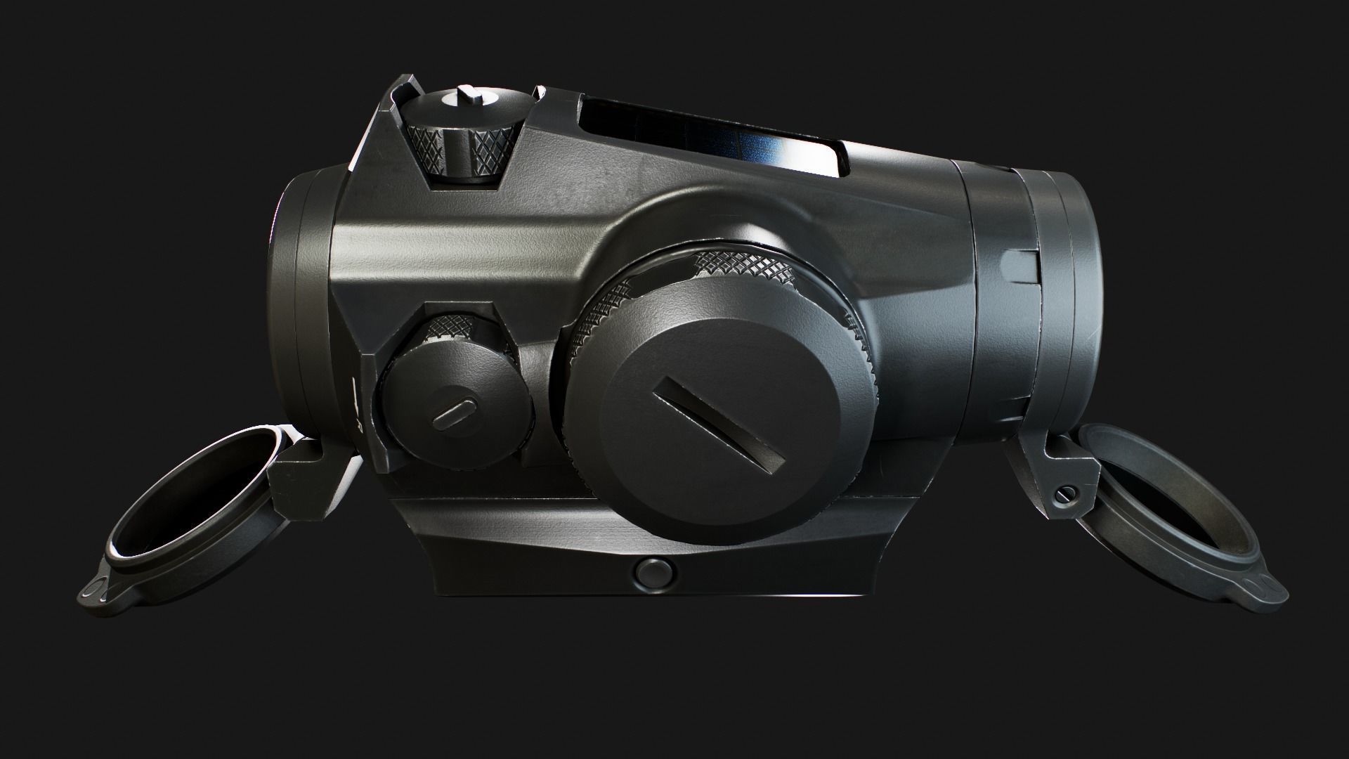 Sig Sauer Romeo4T Tactical Solar Powered Red Dot Sight Low-poly 3D model_20