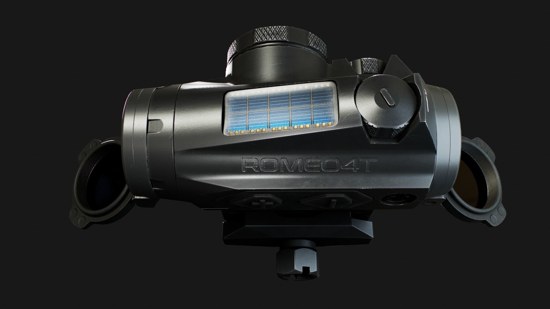 Sig Sauer Romeo4T Tactical Solar Powered Red Dot Sight Low-poly 3D model_11