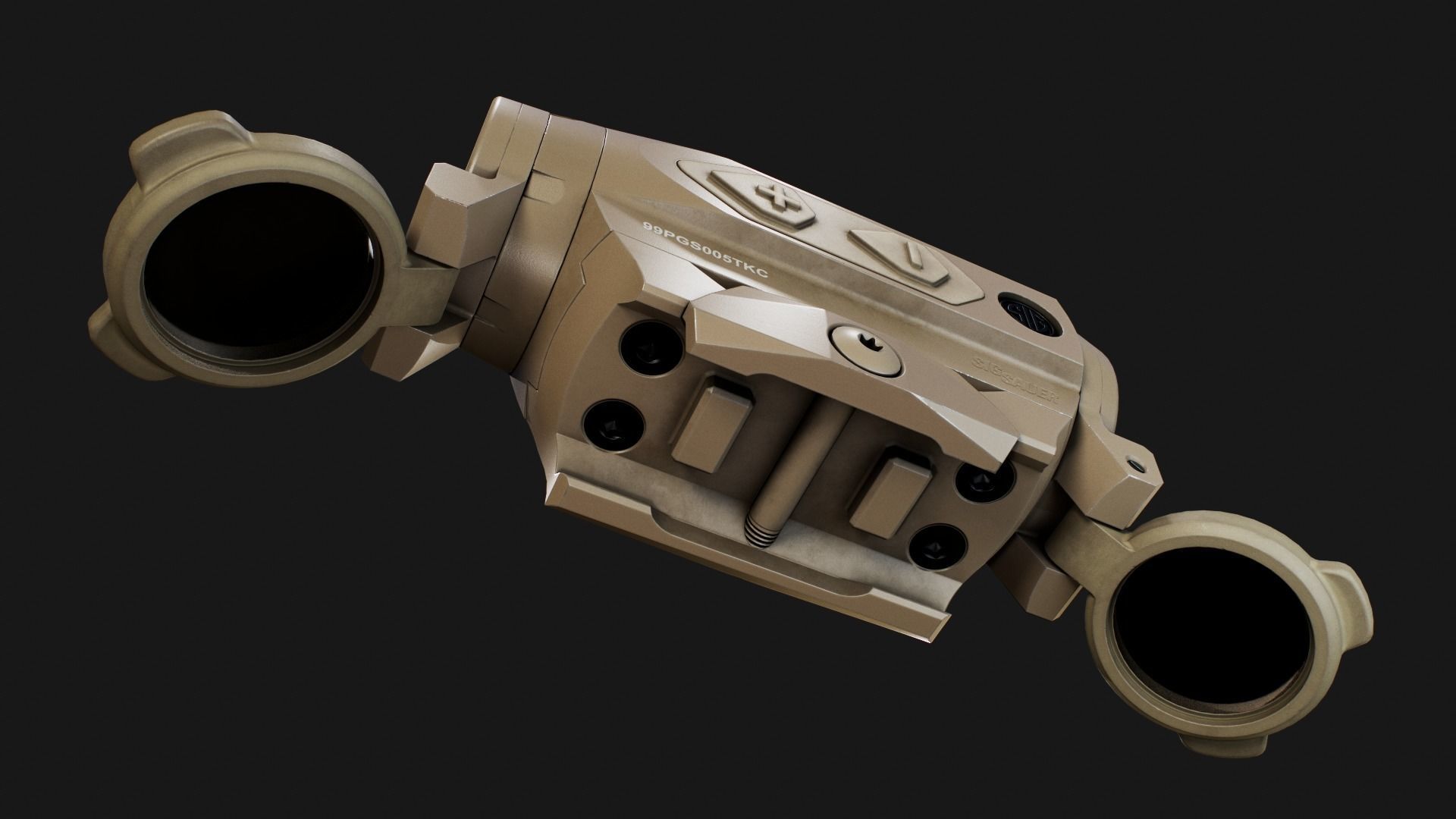 Sig Sauer Romeo4T Tactical Solar Powered Red Dot Sight Low-poly 3D model_32