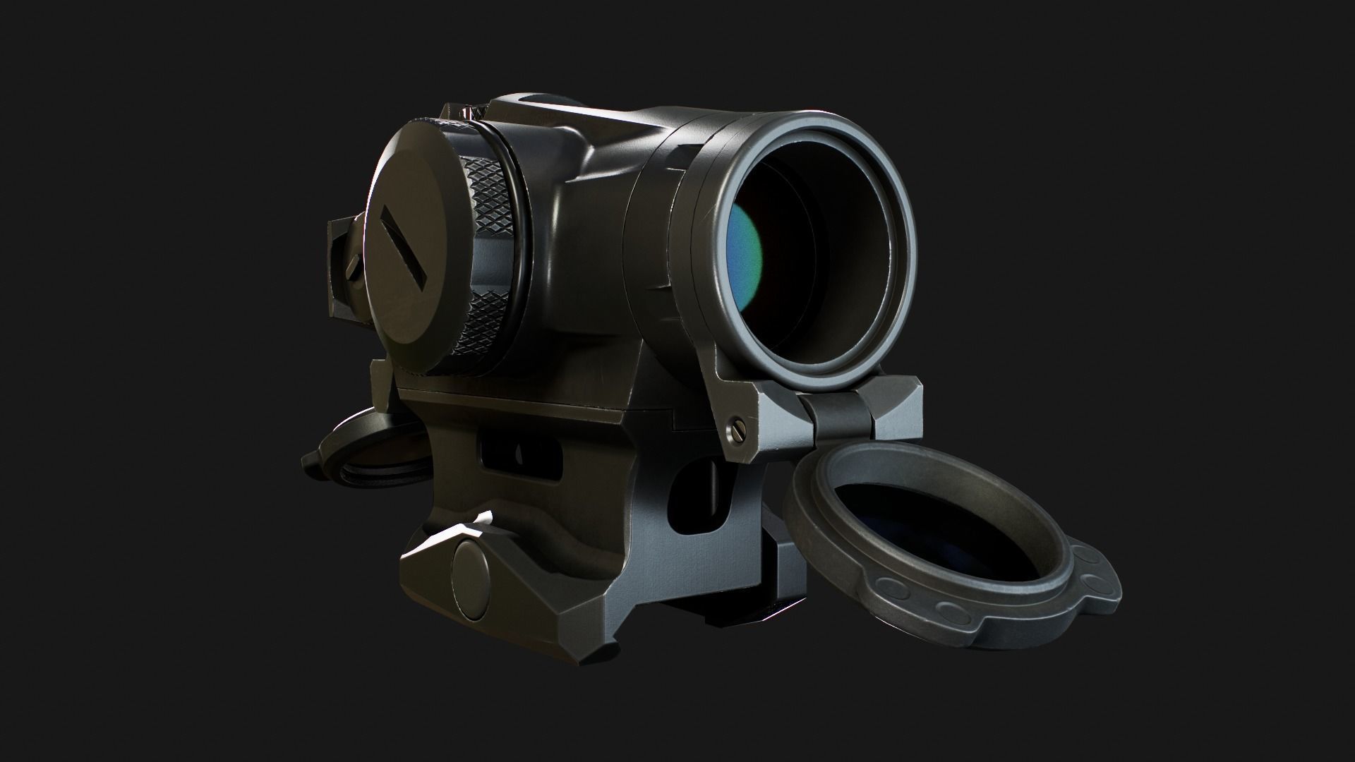 Sig Sauer Romeo4T Tactical Solar Powered Red Dot Sight Low-poly 3D model_8