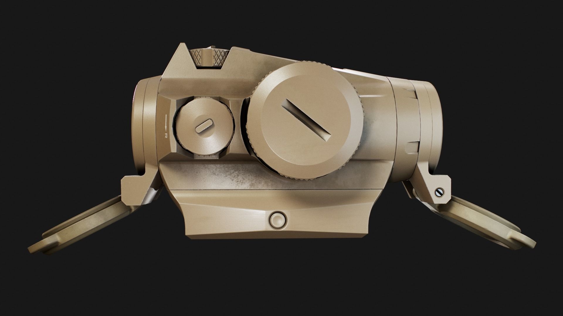 Sig Sauer Romeo4T Tactical Solar Powered Red Dot Sight Low-poly 3D model_29