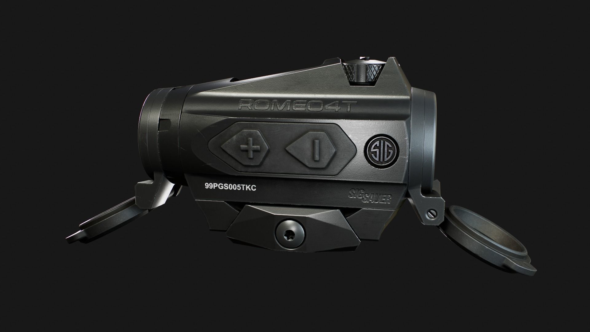 Sig Sauer Romeo4T Tactical Solar Powered Red Dot Sight Low-poly 3D model_16