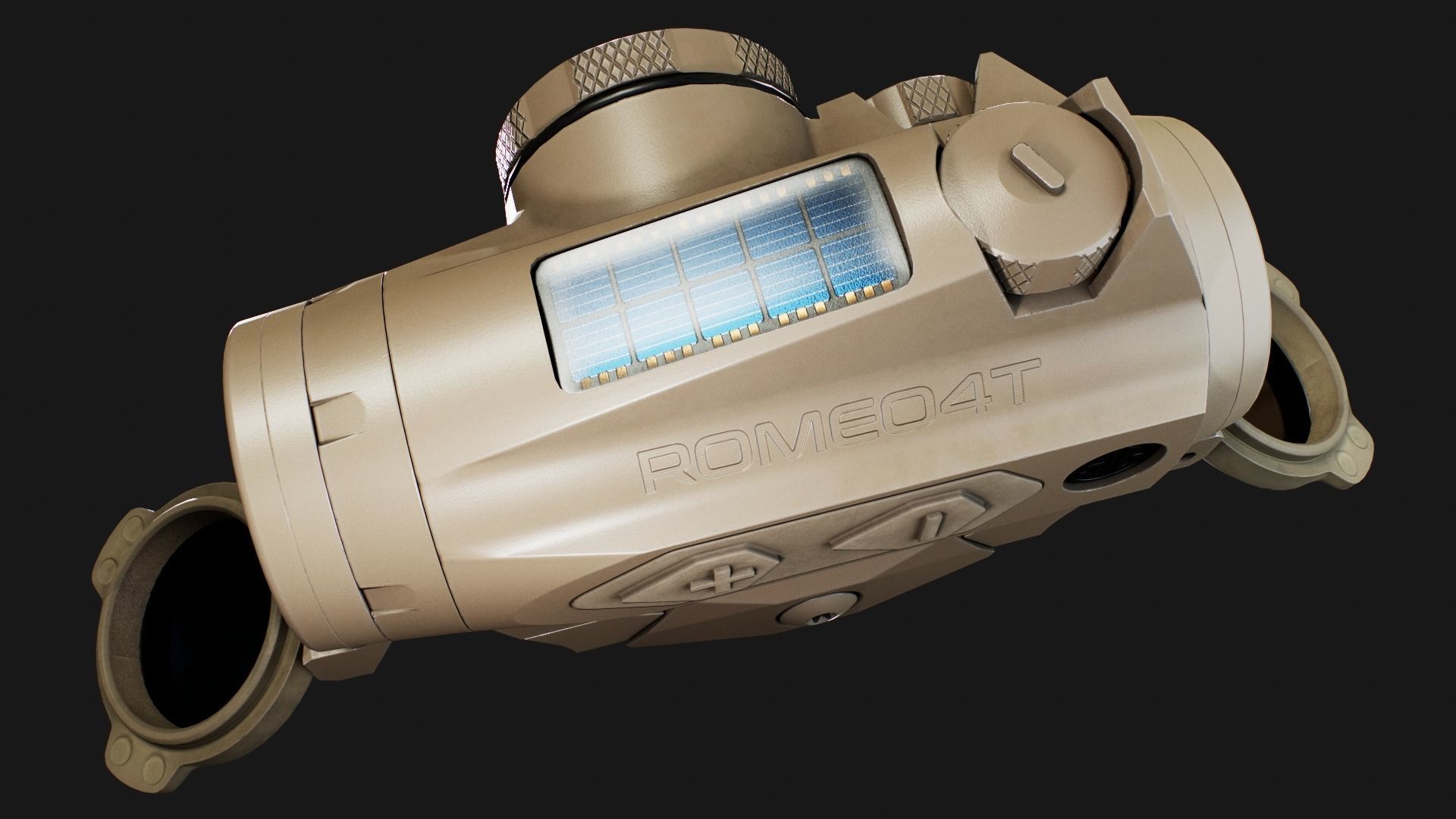 Sig Sauer Romeo4T Tactical Solar Powered Red Dot Sight Low-poly 3D model_31