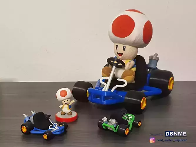 Mario Kart 64 Style Go-Kart - For San-Ei Plushs and Amiibos 3D print model