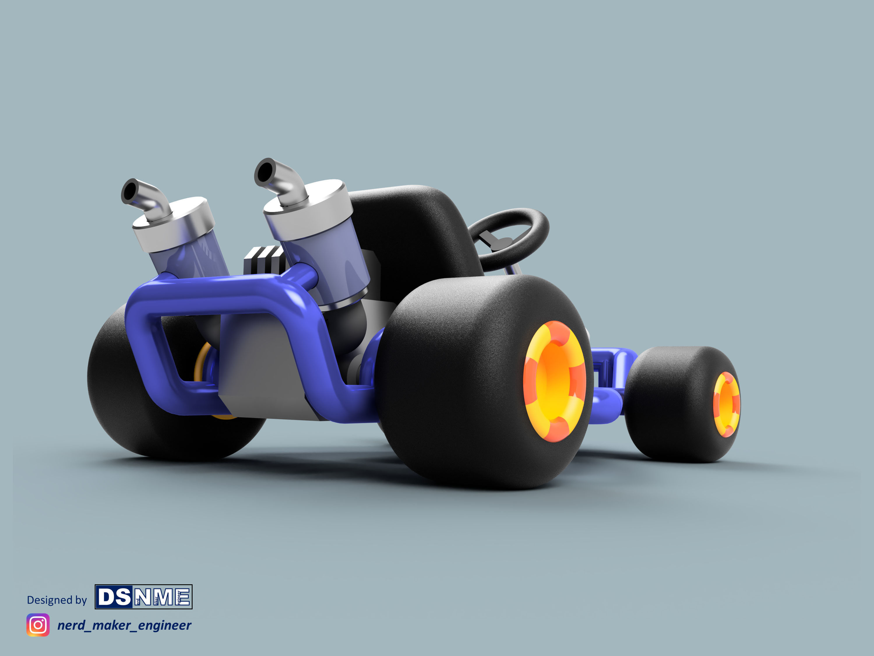 Mario Kart 64 Style Go-Kart - For San-Ei Plushs and Amiibos 3D print model_33