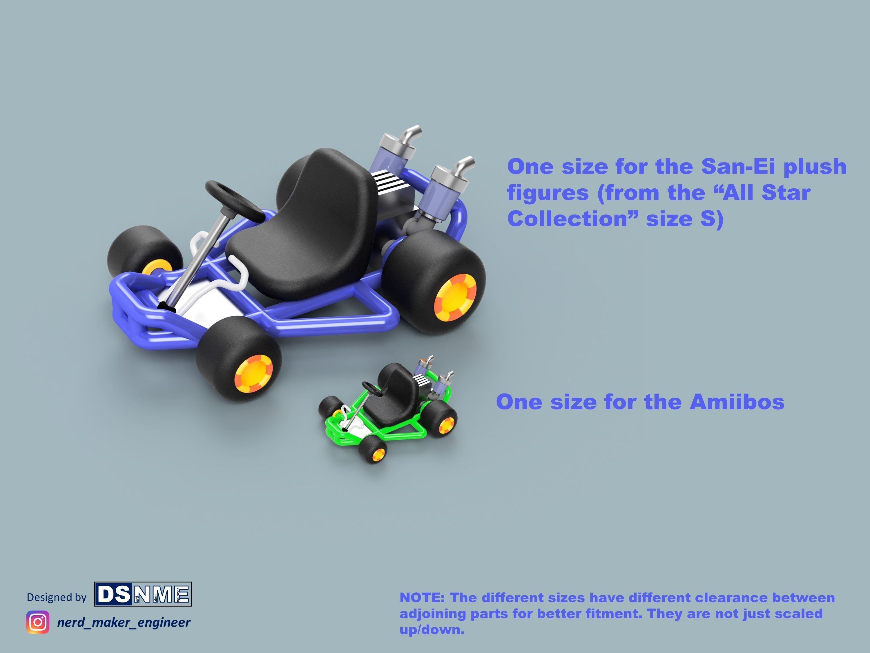 Mario Kart 64 Style Go-Kart - For San-Ei Plushs and Amiibos 3D print model_5