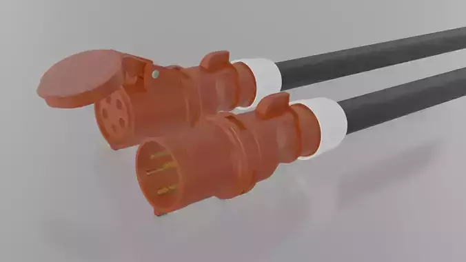 PC Electric Euro Plug Shark 5 Pin 3D model