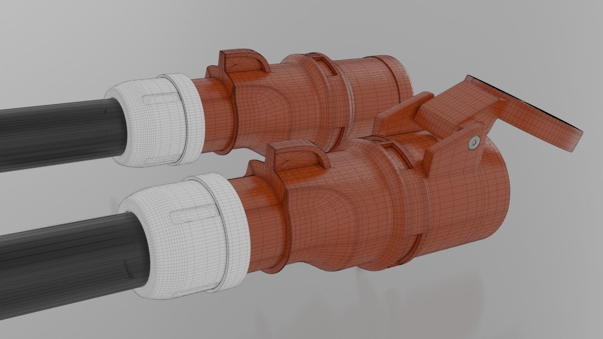 PC Electric Euro Plug Shark 5 Pin 3D model_4