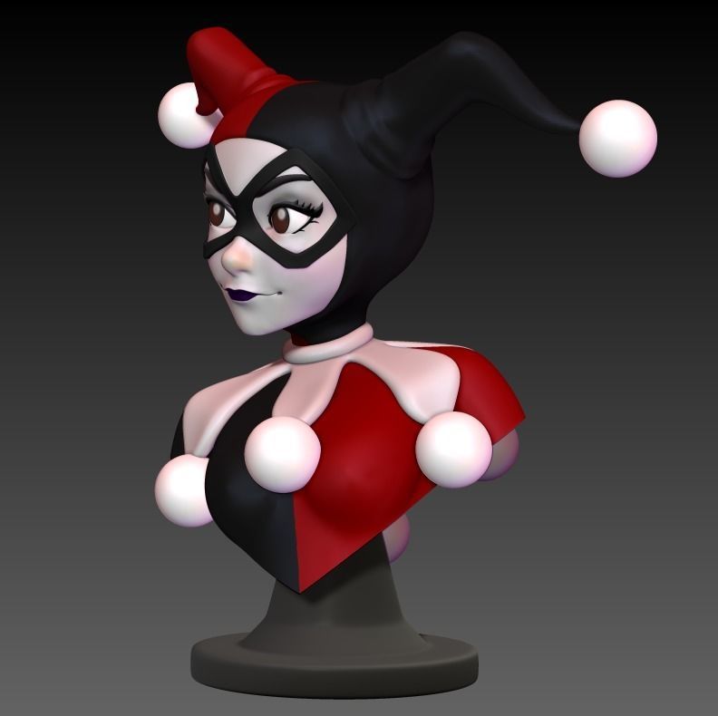 Bust Posed - Harley Quinn 3D print model_6