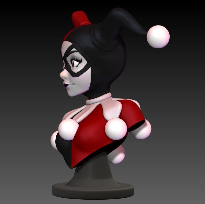 Bust Posed - Harley Quinn 3D print model_11