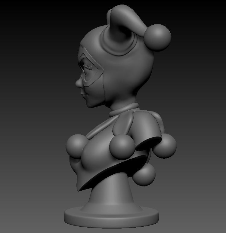 Bust Posed - Harley Quinn 3D print model_14