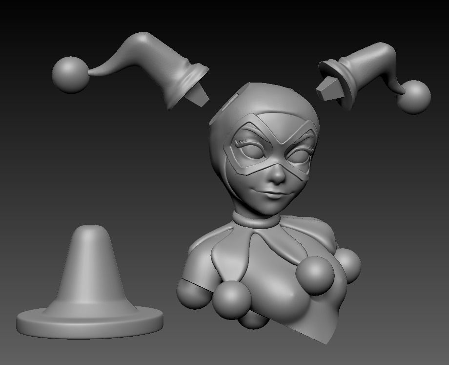 Bust Posed - Harley Quinn 3D print model_4